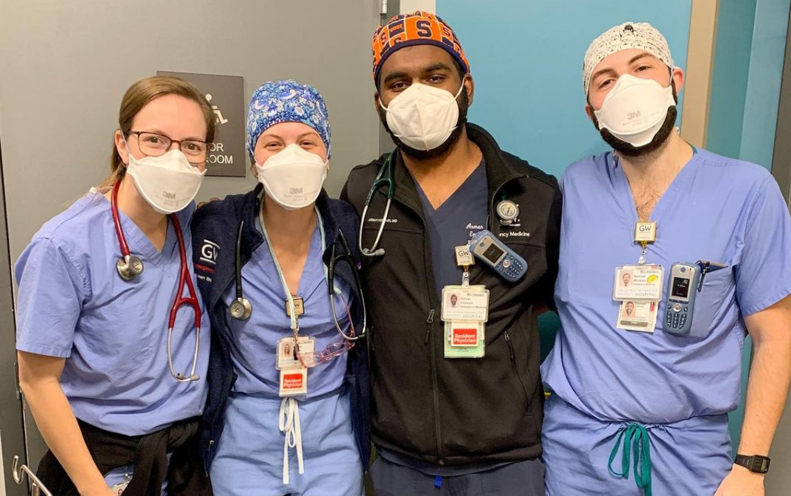Four of our PGY-2's running the Emergency Department togather!